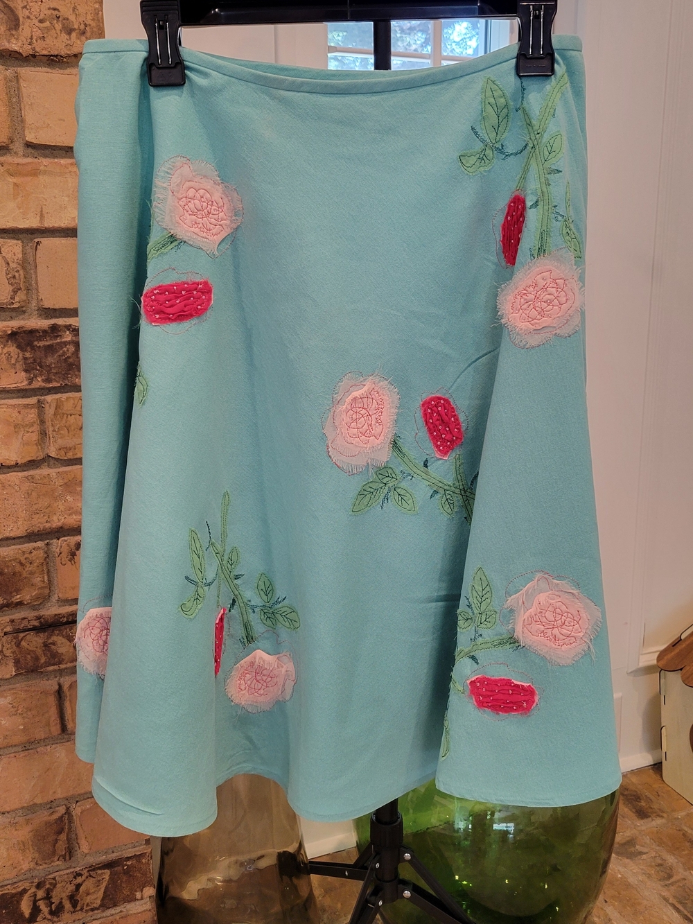 Y2K Beth Bowley 100% Silk Aqua / Light Blue Skirt